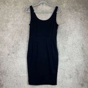Donna Ricco Dress Womens Medium Black Sleeveless Side Zip Stretch- 4171